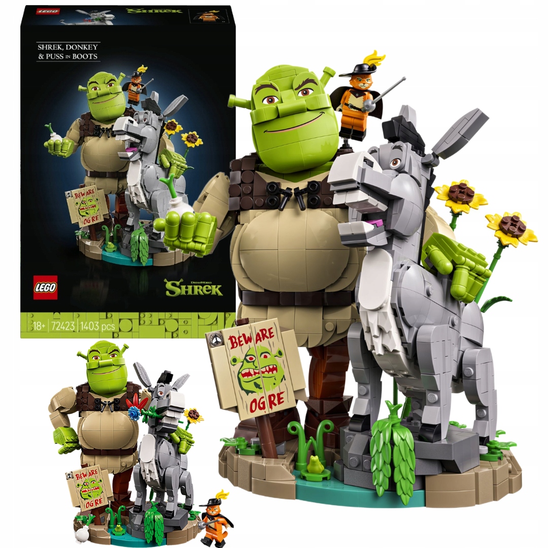 Lego Icons Shrek 72423 Shrek Oslík a kočka v botách Sběratelská figurka