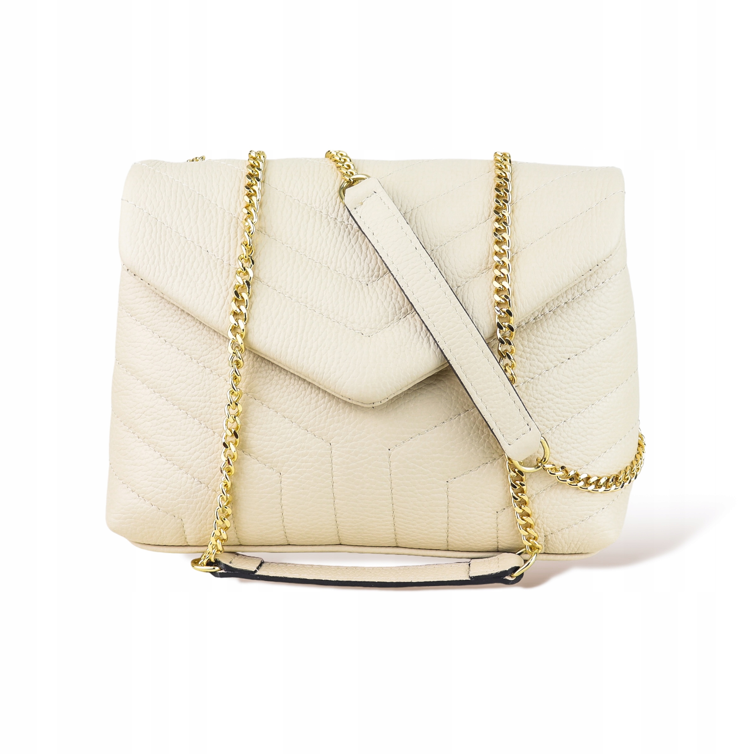 Dámská kabelka z přírodní kůže Isalina-M Ecru