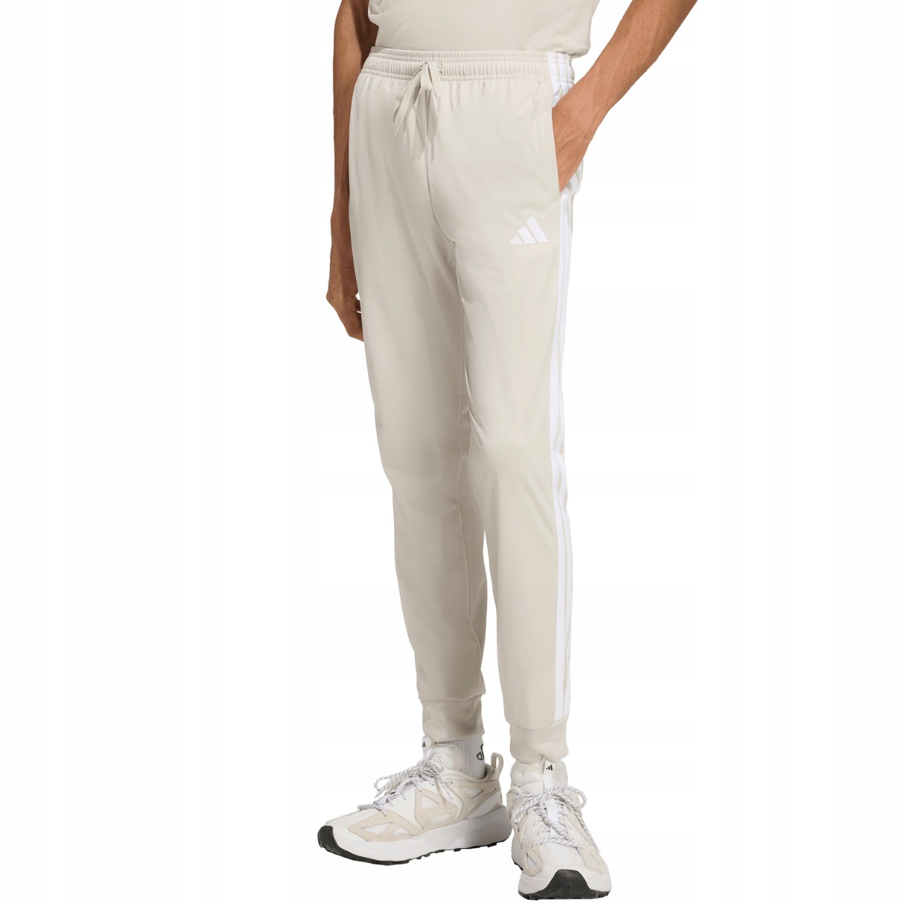 Pánské kalhoty adidas 3-Stripes Tricot Regular Tapered béžové JY7721 XL