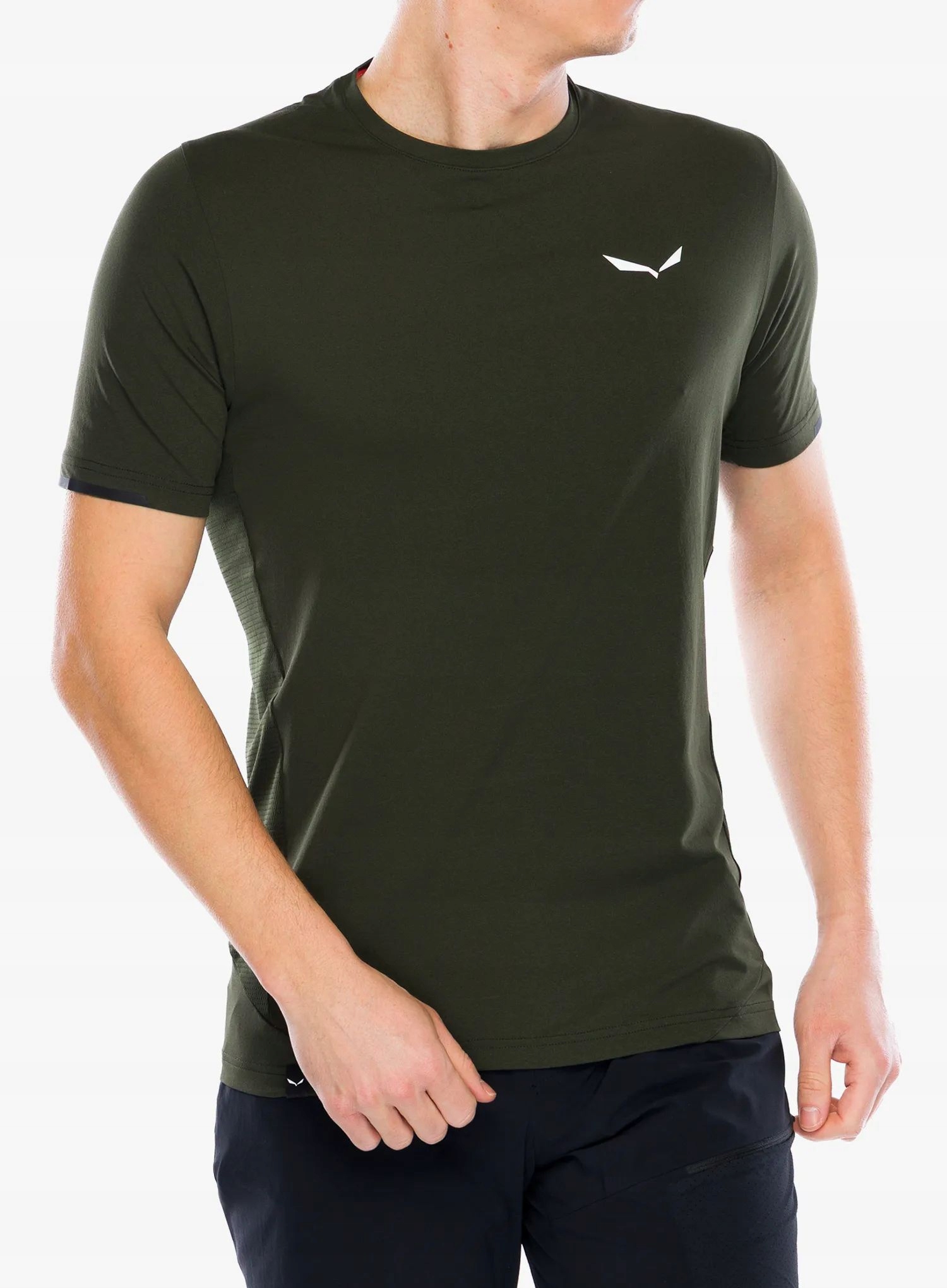 Rychleschnoucí tričko Salewa Pedroc Dry Hyb T-Shirt tmavě olivová XL