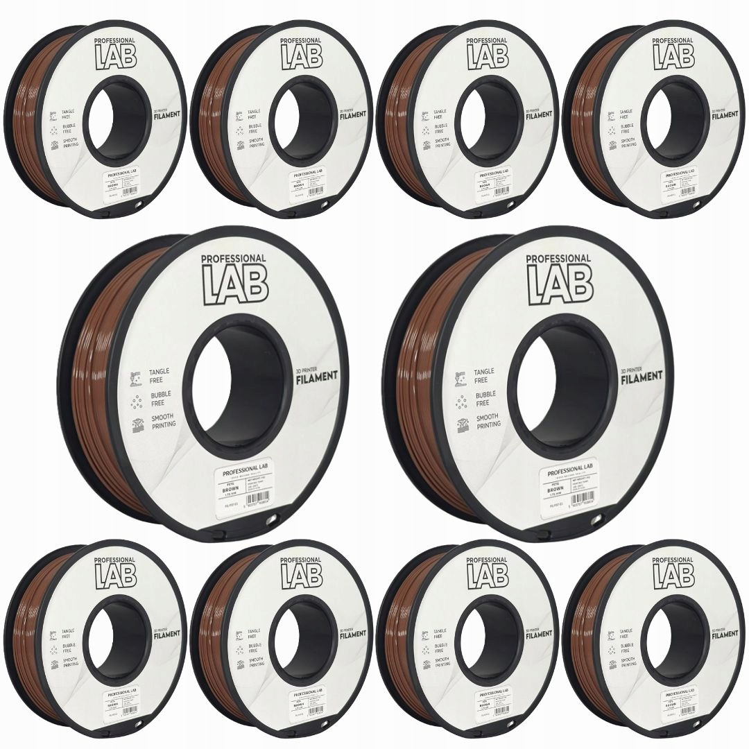 10 x Filament Petg Brown Bronzový Prof. Lab. 1,75 mm 1 kg 3D tlačiareň