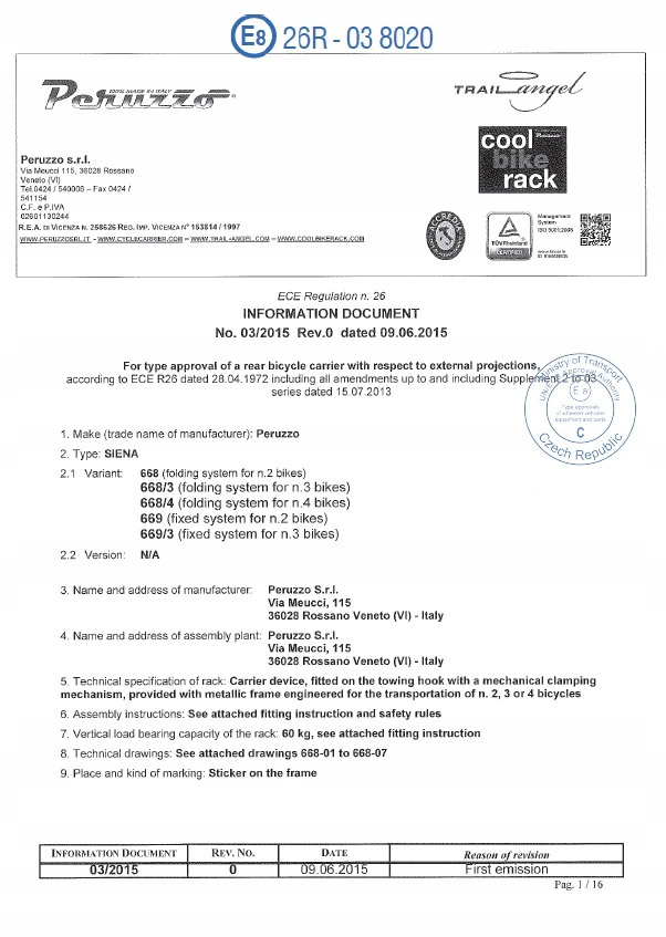 BAGAŻNIK ROWEROWY UCHWYT 3 ROWERY NA HAK PERUZZO SIENA PLATFORMA ROWEROWA Kolor szary