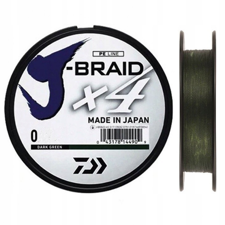 Plecionka Daiwa J-Braid X4 Dark Green 135m 0,19mm 10,2kg/23,0lb
