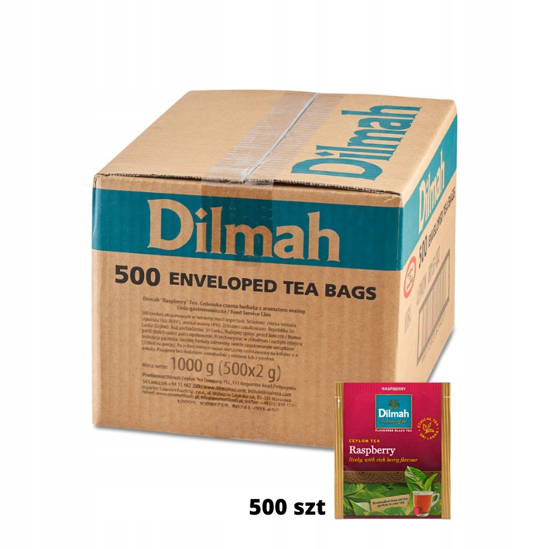 Levně Dilmah Čaj černý Malinový Rasberry 500 obálek