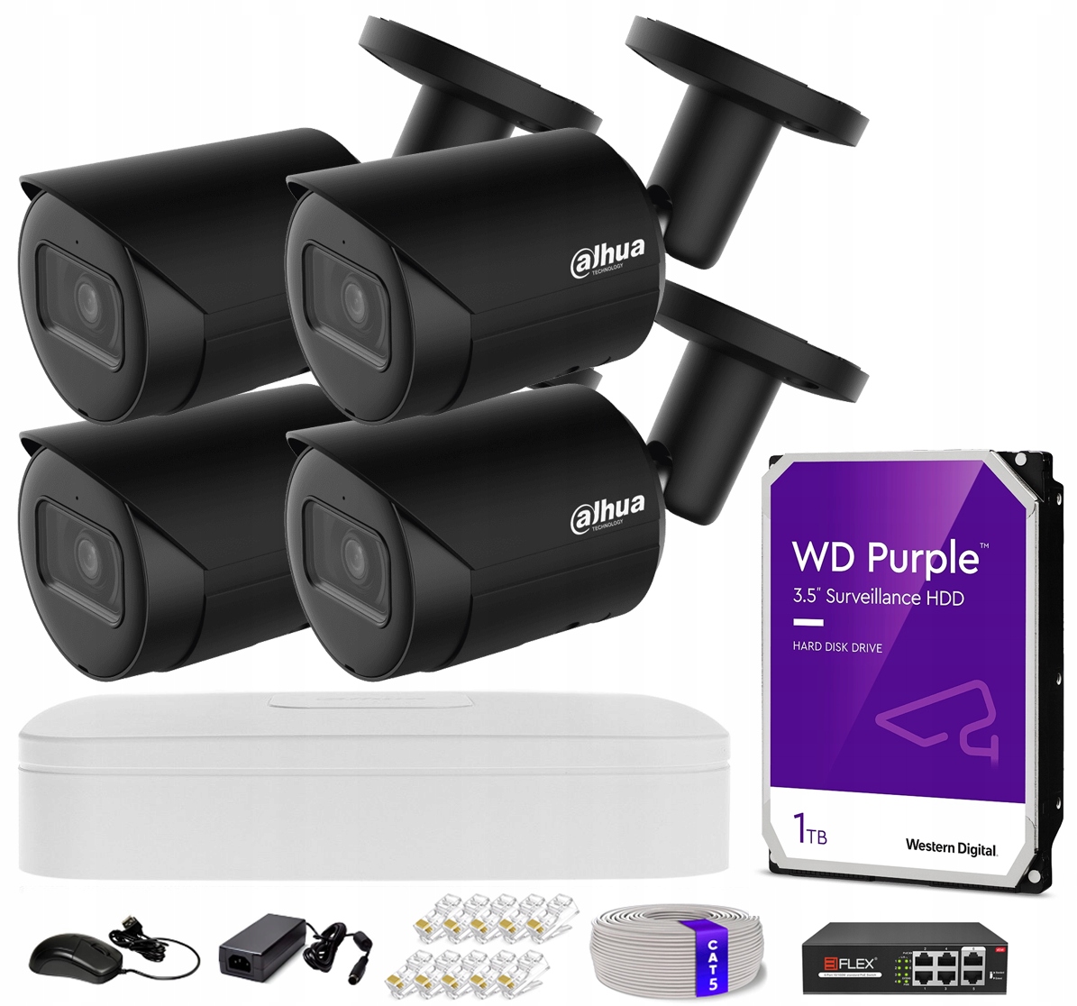Monitorovanie Ip Sada 4Mpx kamier PoE Dahua WizSense Rekordér 1TB Aplikácia