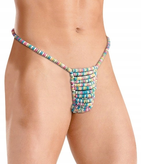 Stringi męskie z cukierków