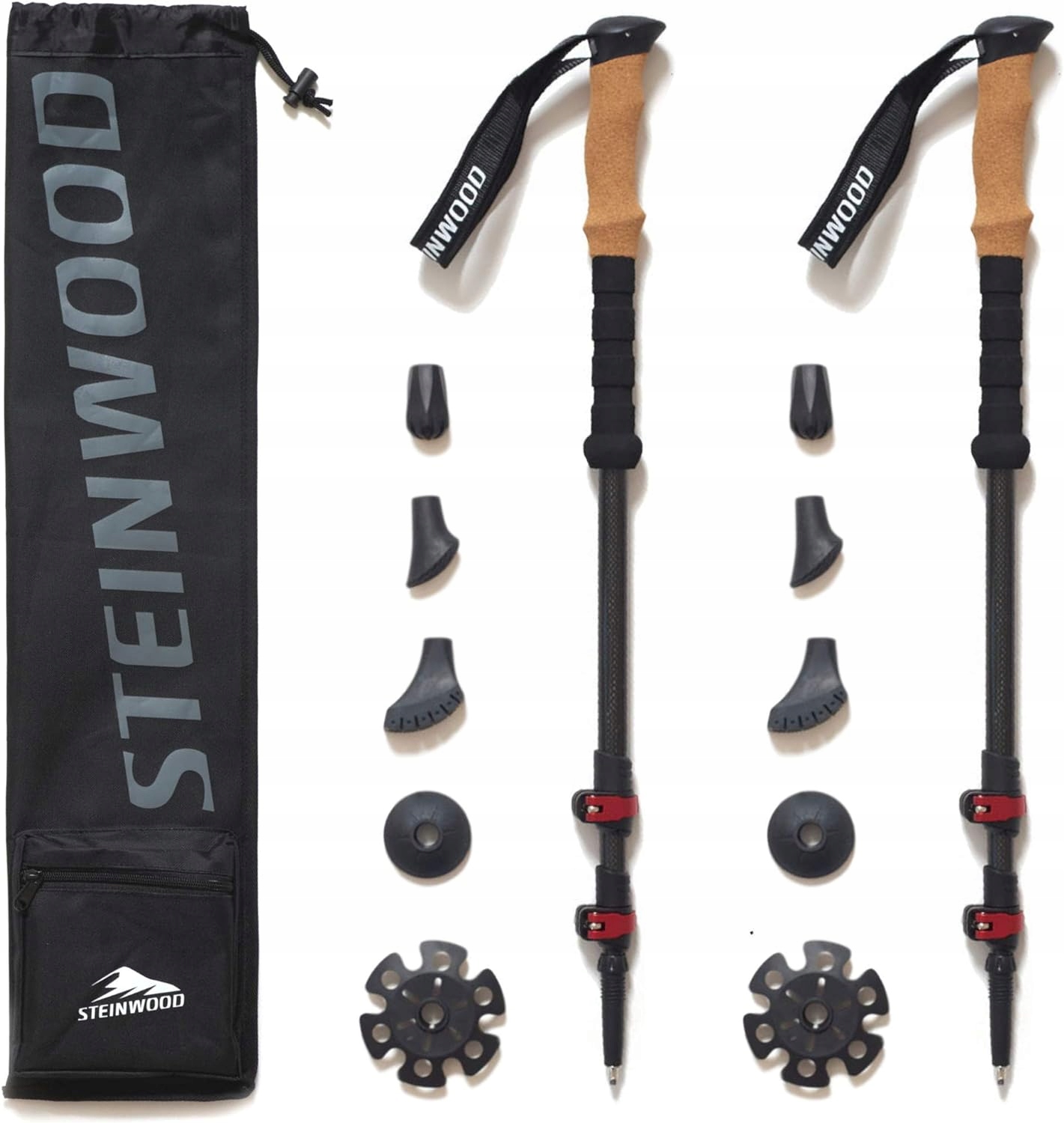Kije Kijki Trekkingowe Turystyczne Nordic Walking Steinwood Włókno Węglowe