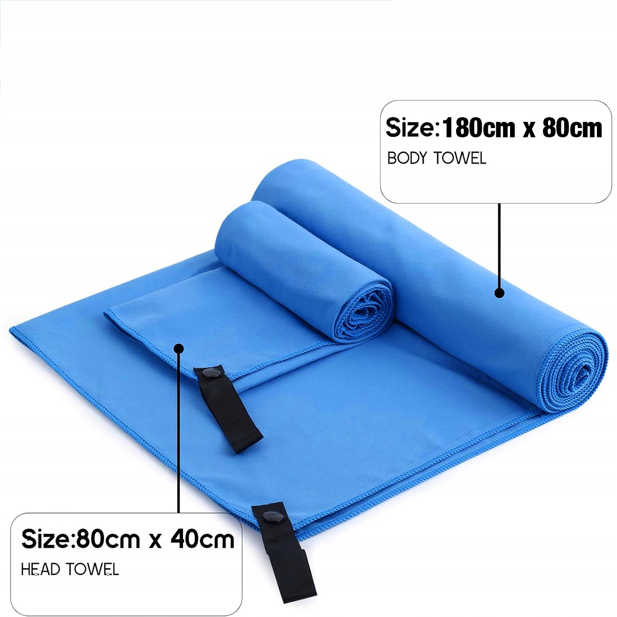 2x DUŻY RĘCZNIK PLAŻOWY SZYBKOSCHNĄCY SPORTOWY Z MIKROFIBRY NA SIŁOWNIĘ Model 180*80cm+80*40cm
