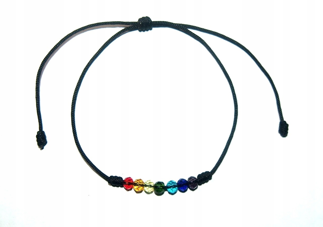 

Delikatna Bransoletka Sznurkowa 7 Czakr Kryształki