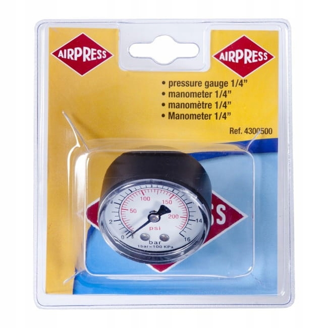 AIRPRESS MANOMETR 1/4 Z TYLNYM GWINTEM 4345219 Marka Airpress