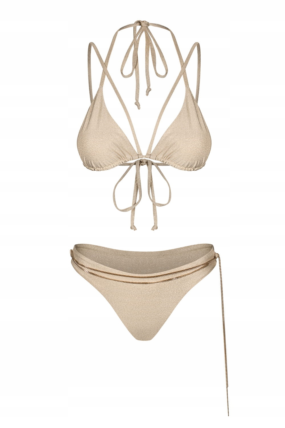 Peach&beach plavky zlaté trojúhelníky Hora M/L