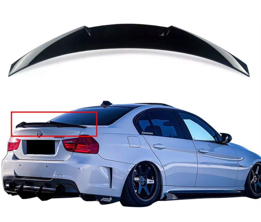 Bmw E90 2005-2012 Spoiler M4 Vzhled Zadní Klapky Zavazadlového Prostoru Letka Spoiler Černá