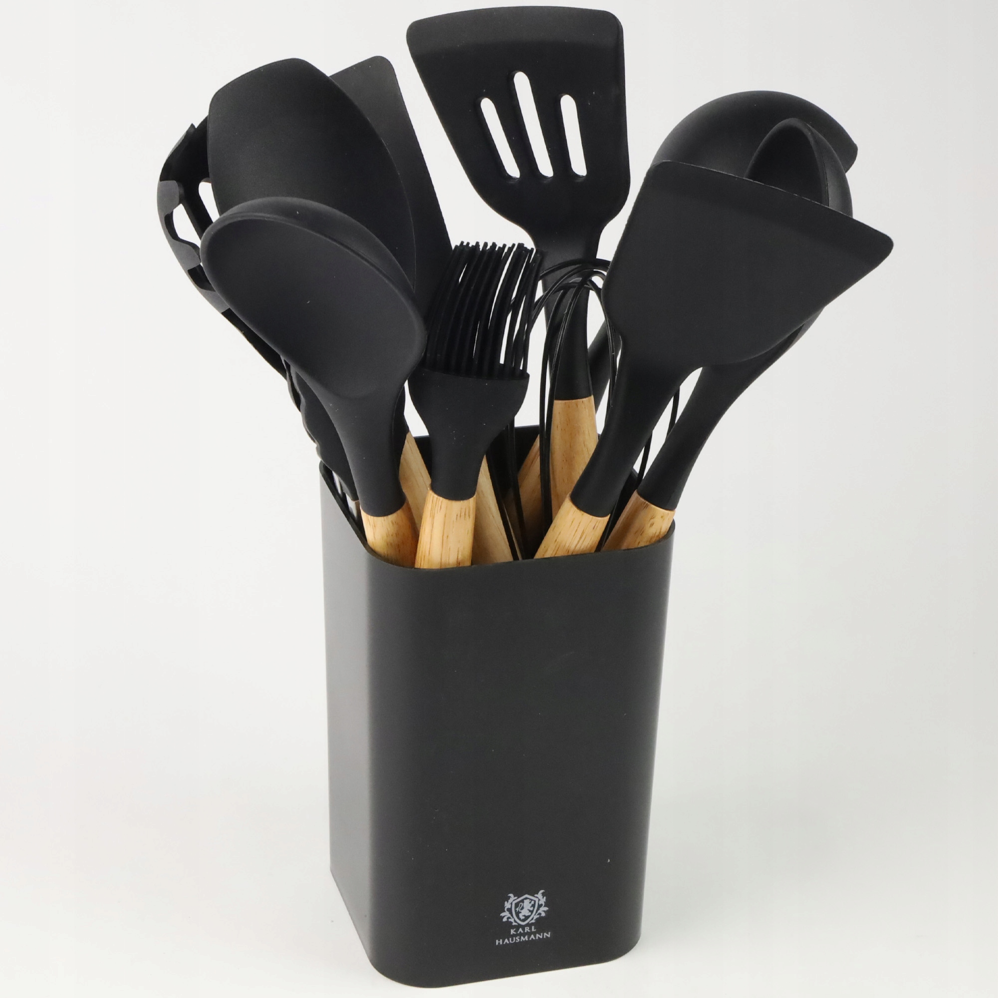 AKCESORIA DO KUCHNI PRZYBORY ZESTAW NARZĘDZIA KUCHENNE 12 ELEMENTÓW CZARNY