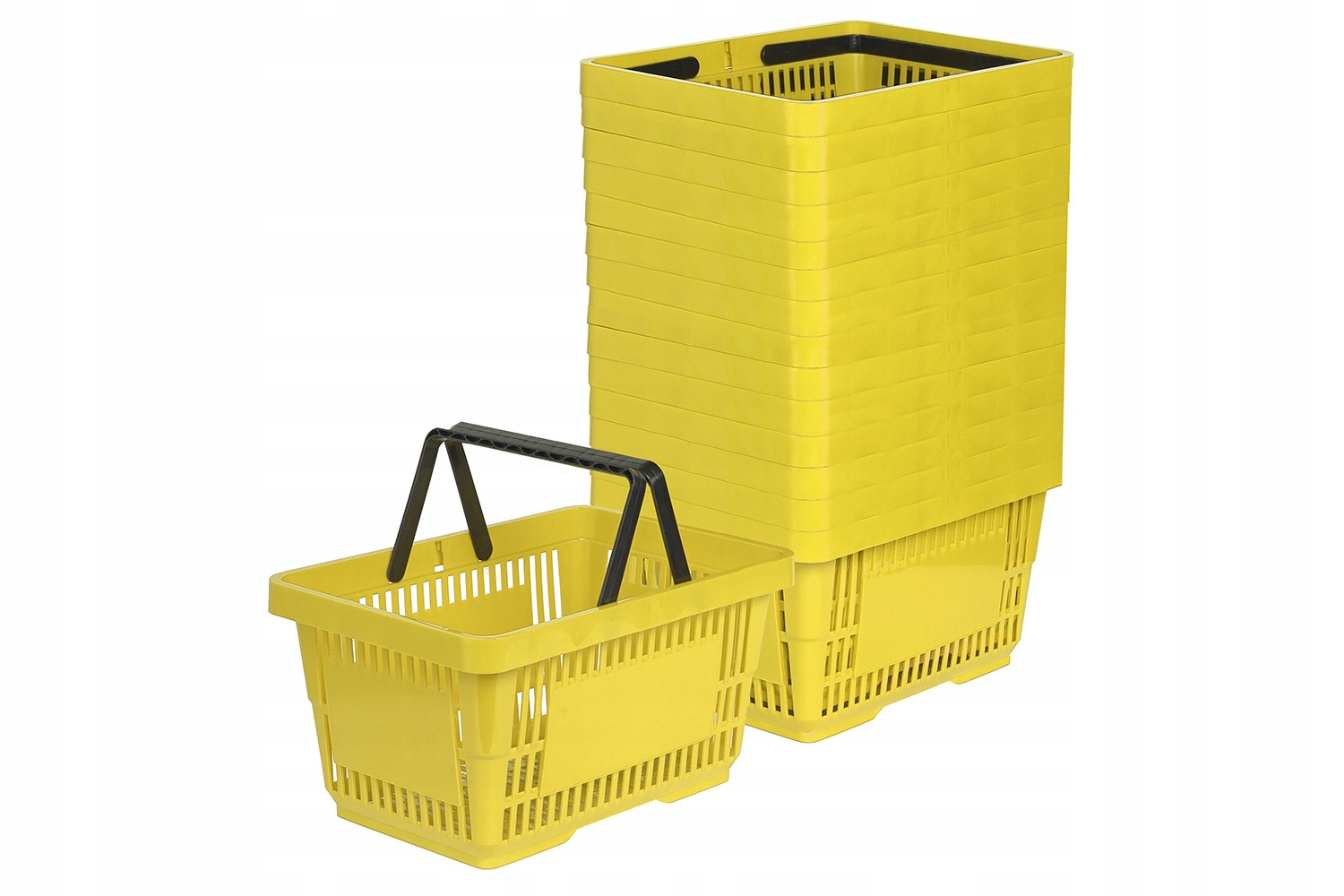 15 x košík 2 rukojeti nákupní košík, nákupní košík Žlutý