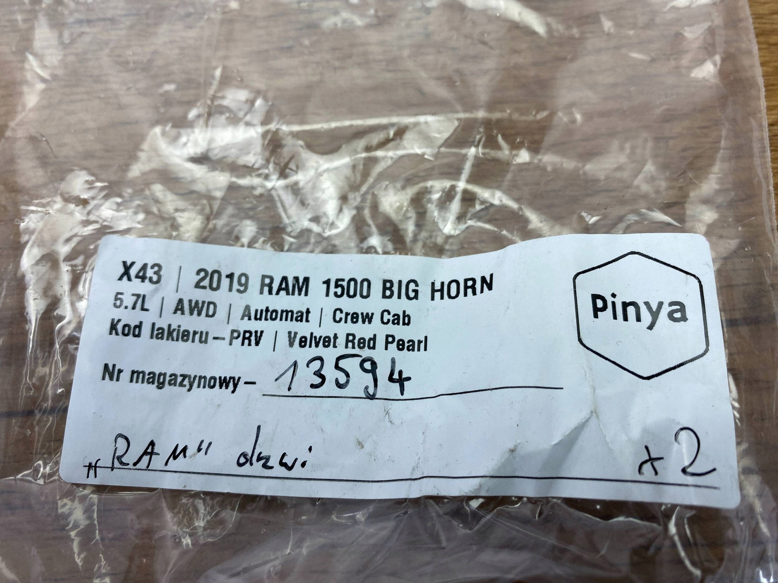 Napis Ram für Tür emblemat Ram 1500 DT 2019
