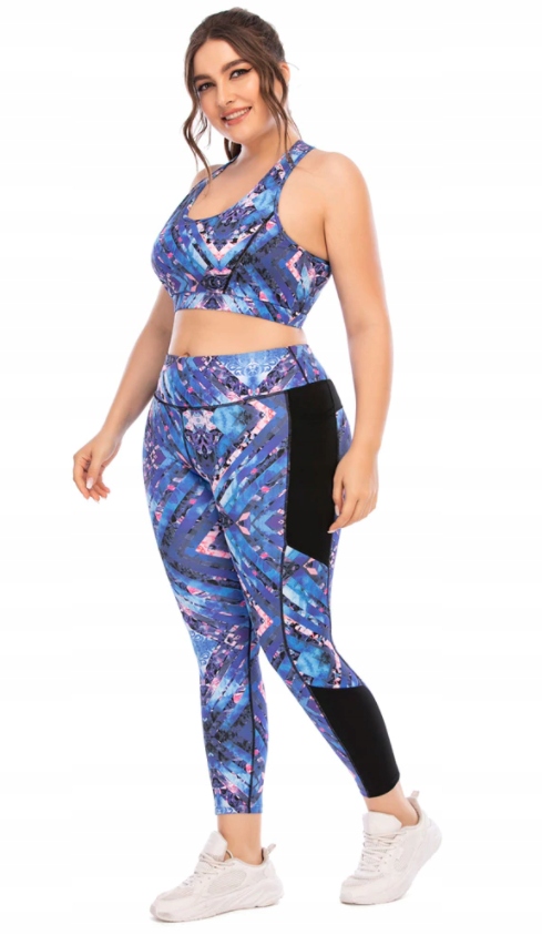 KOMPLET TOP SPODNIE LEGGINSY NA SIŁOWNIE PLUS SIZE Marka inna