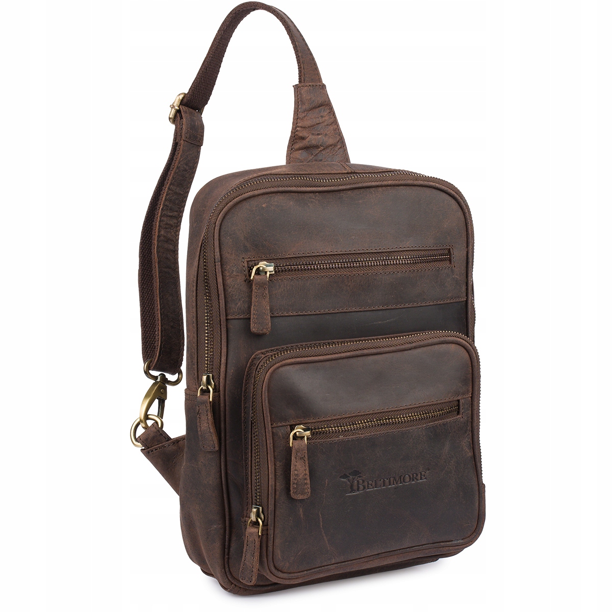 Batoh kožená taška přes rameno crossbody módní 2-komorový Beltimore