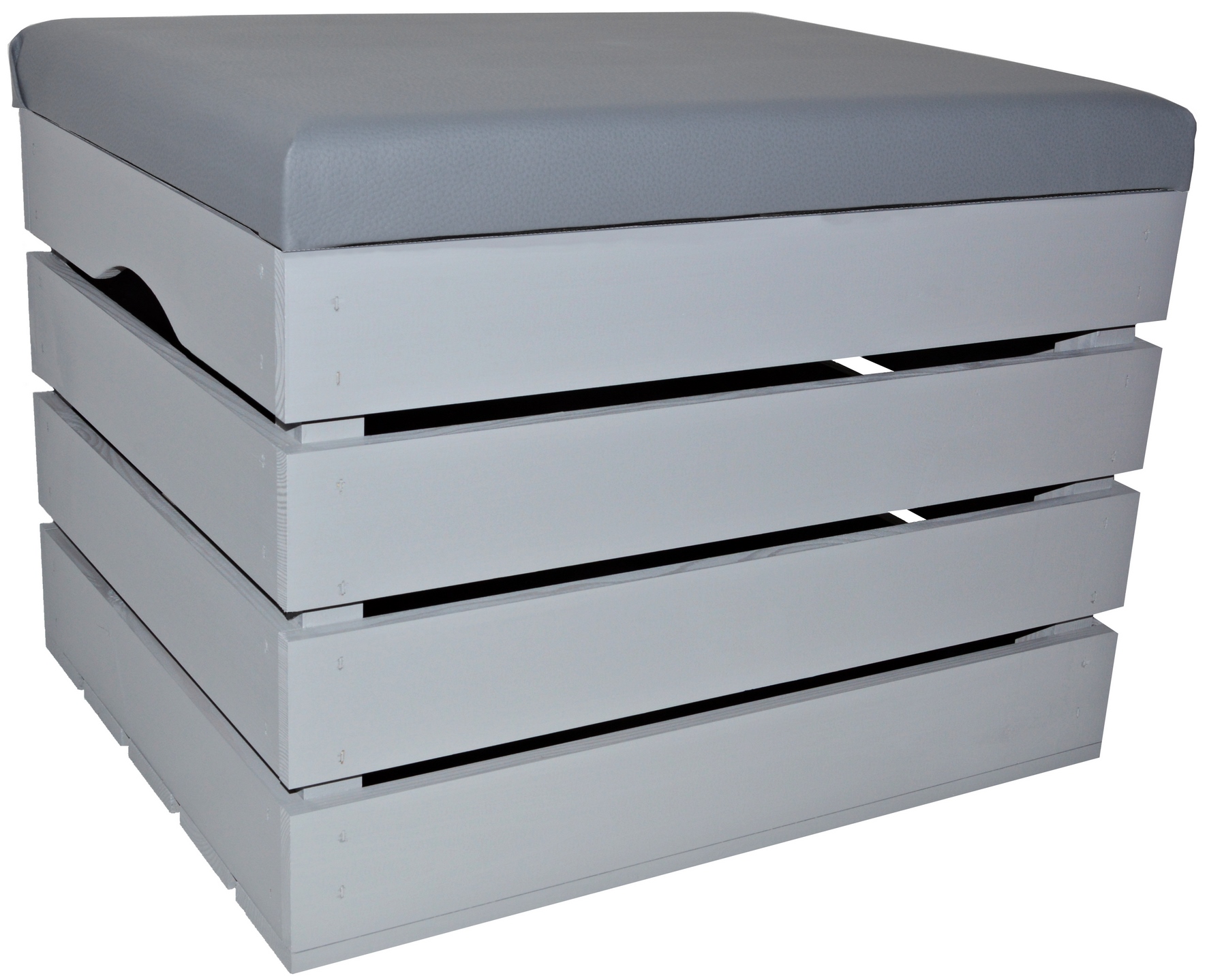 Taburet Kufer Kontejner Úložný Prostor Přepravka Borovice Potah