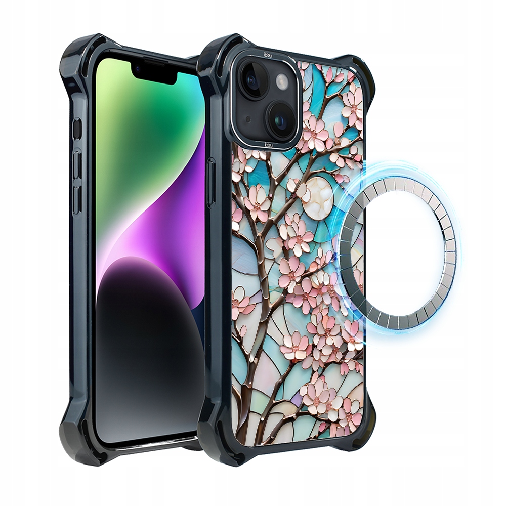 Pouzdro pro iPhone 14 Ibizu DropGuard Ultra s MagSafe, Měsíční Višeň