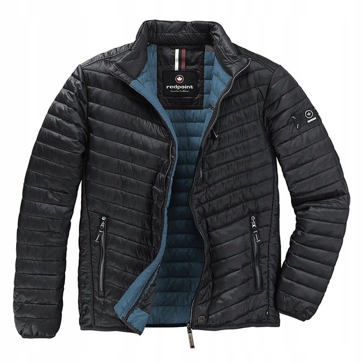 Duża męska lekka kurtka całoroczna Redpoint Walker czarna 5XL