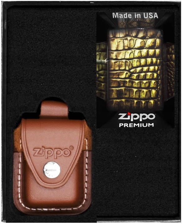 Sada Zippo Zapalovač Alligator Skin Design Dárková sada No4