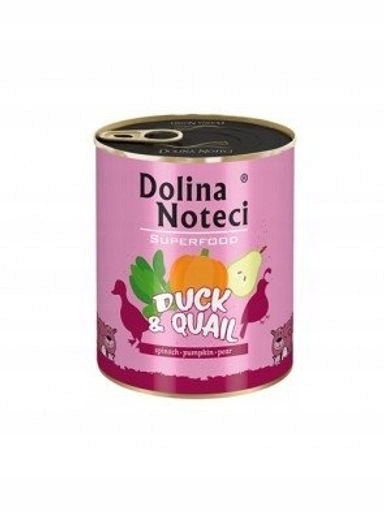 4x Dolina Noteci Superfood kachna a křepelka vlhké krmivo pro psy 800 g