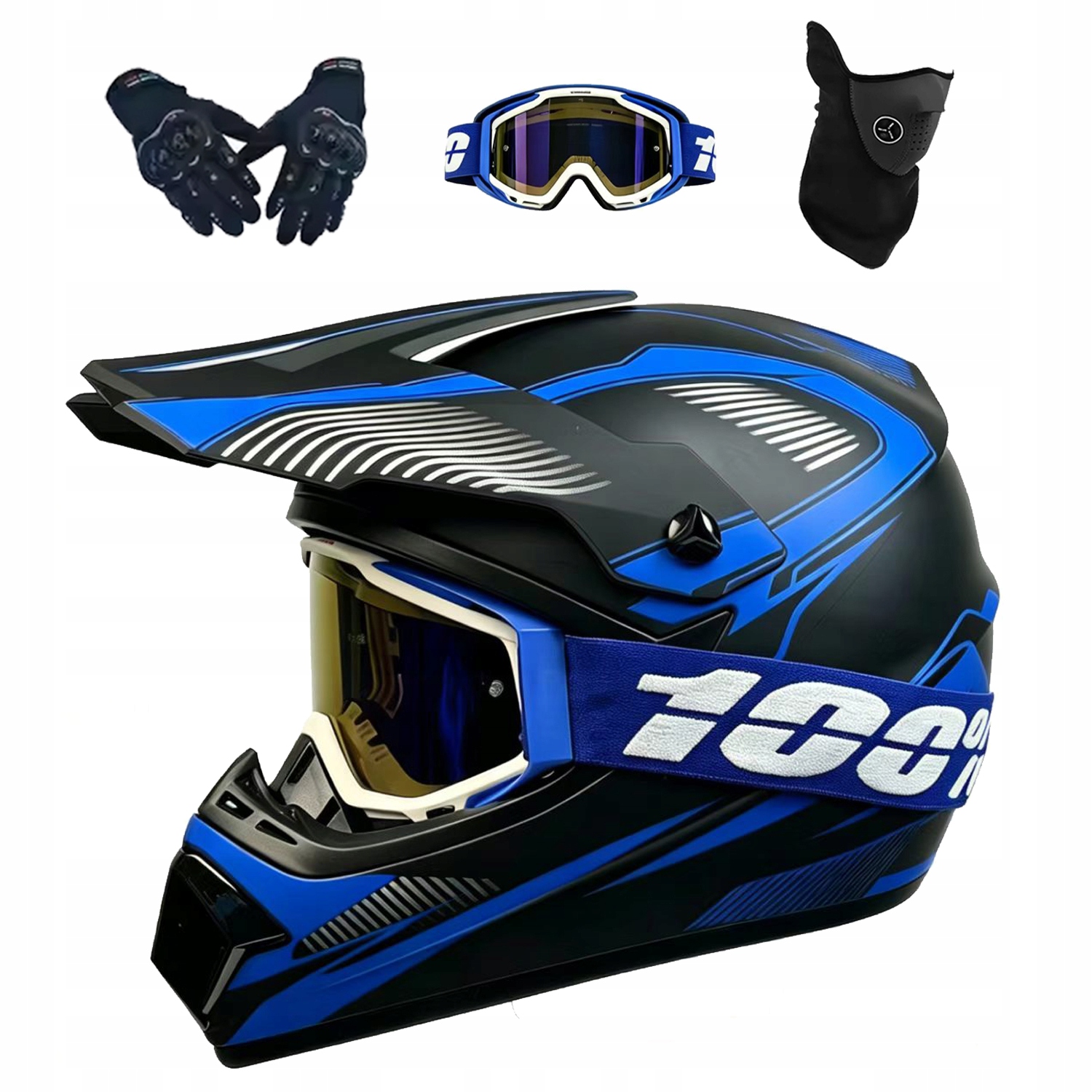 Helma Na Elektrickou Koloběžku Cross Enduro Quad Bmx Helma Brýle Rukavice S