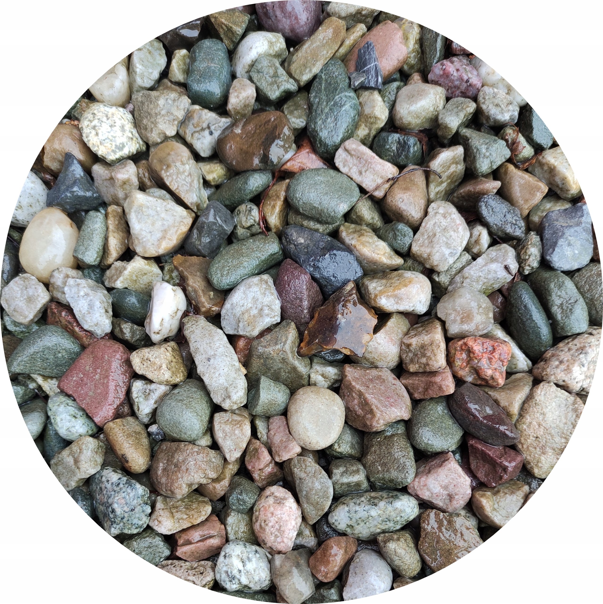 Kamenný písek šedý multicolor pro zahradu mix barev 8-11 mm 24 kg