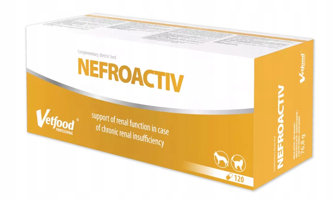 Vetfood NefroActiv 120 kapsułek wspiera funkcje nerek