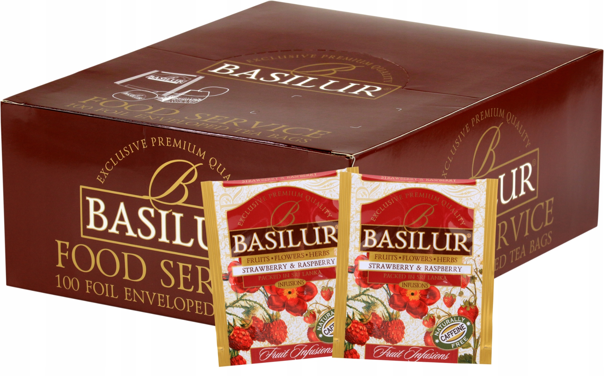Čaj Jahoda Malina expresní Basilur HoReCa 100 x 1,8 g
