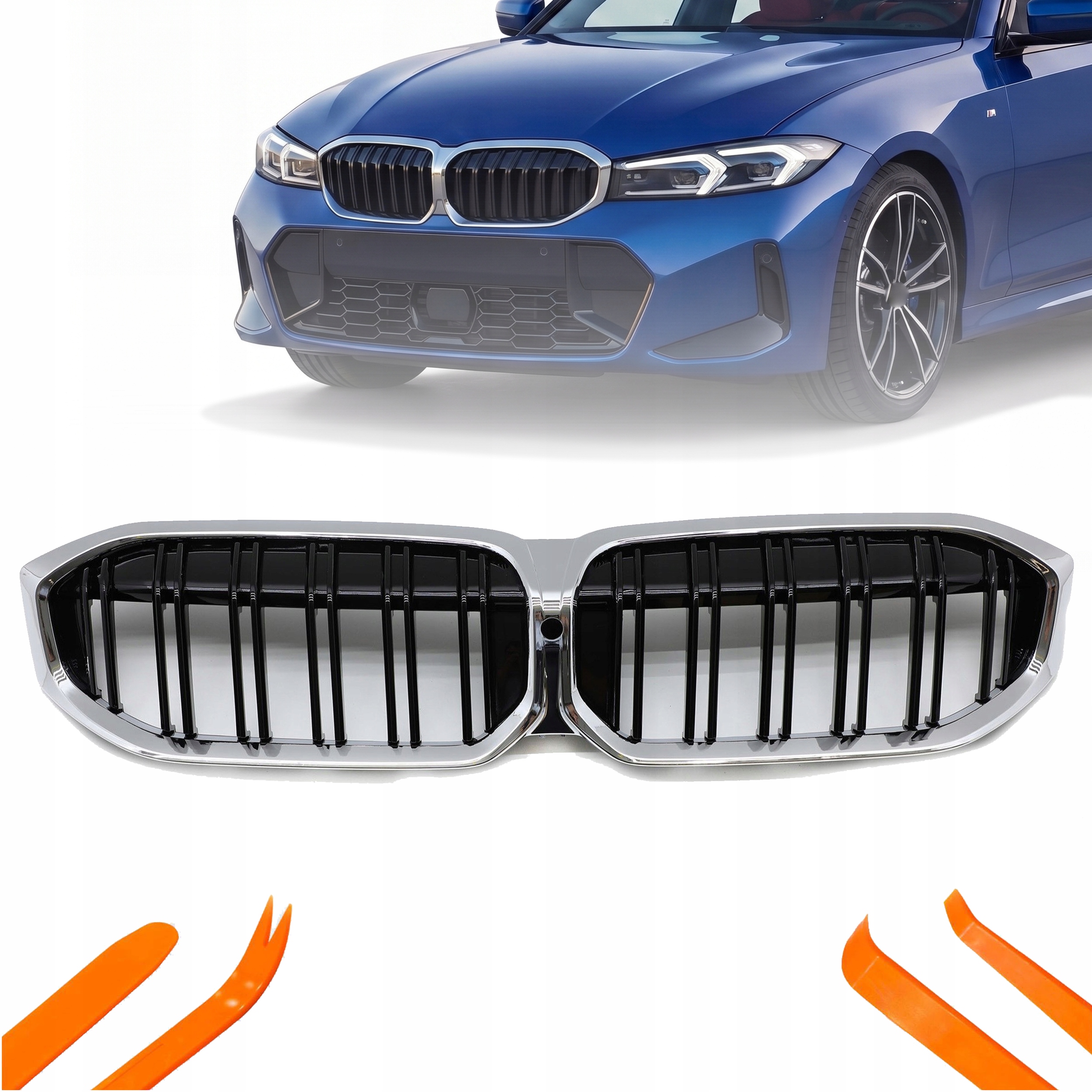Atrapa Gril Nerki Bmw 3 G20 2023- Stříbrná