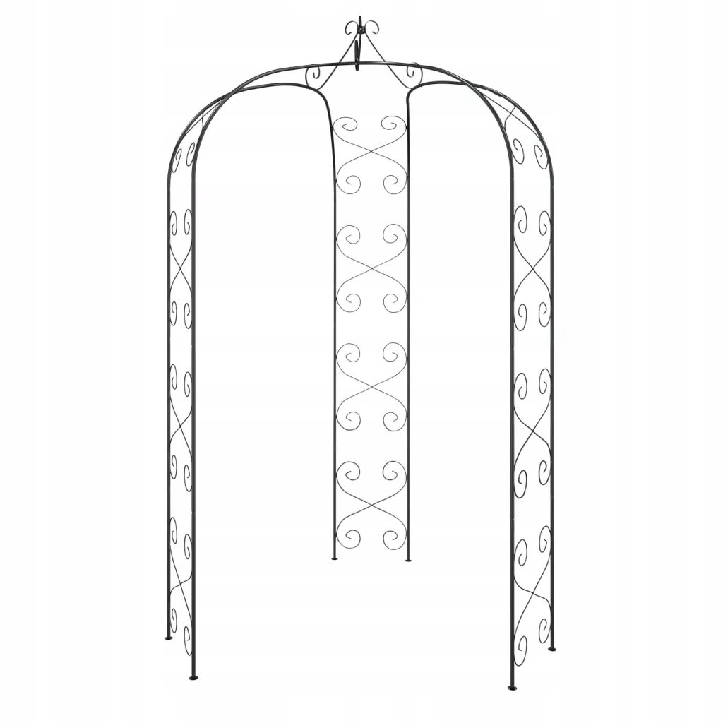 Zahradní pergola pro popínavé rostliny, ocelová, černá, 180 x 255 cm