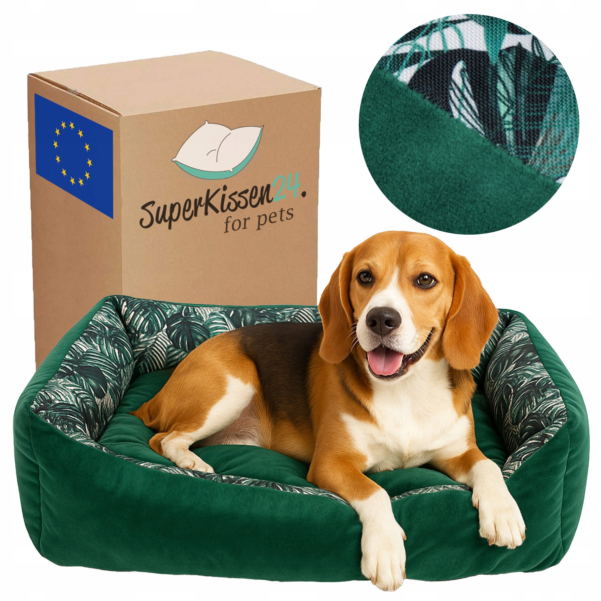 Pelíšek kotec pelíšek pro psa vyjímatelná polštář Dogter Ex-green L Samet