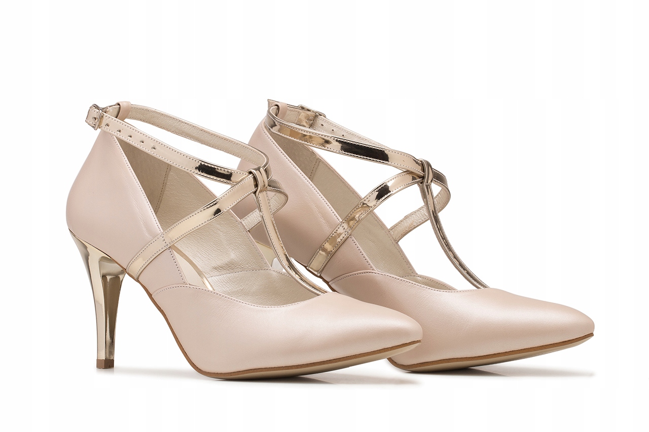 svatební taneční boty béžové s pásky kolem kotníku 35