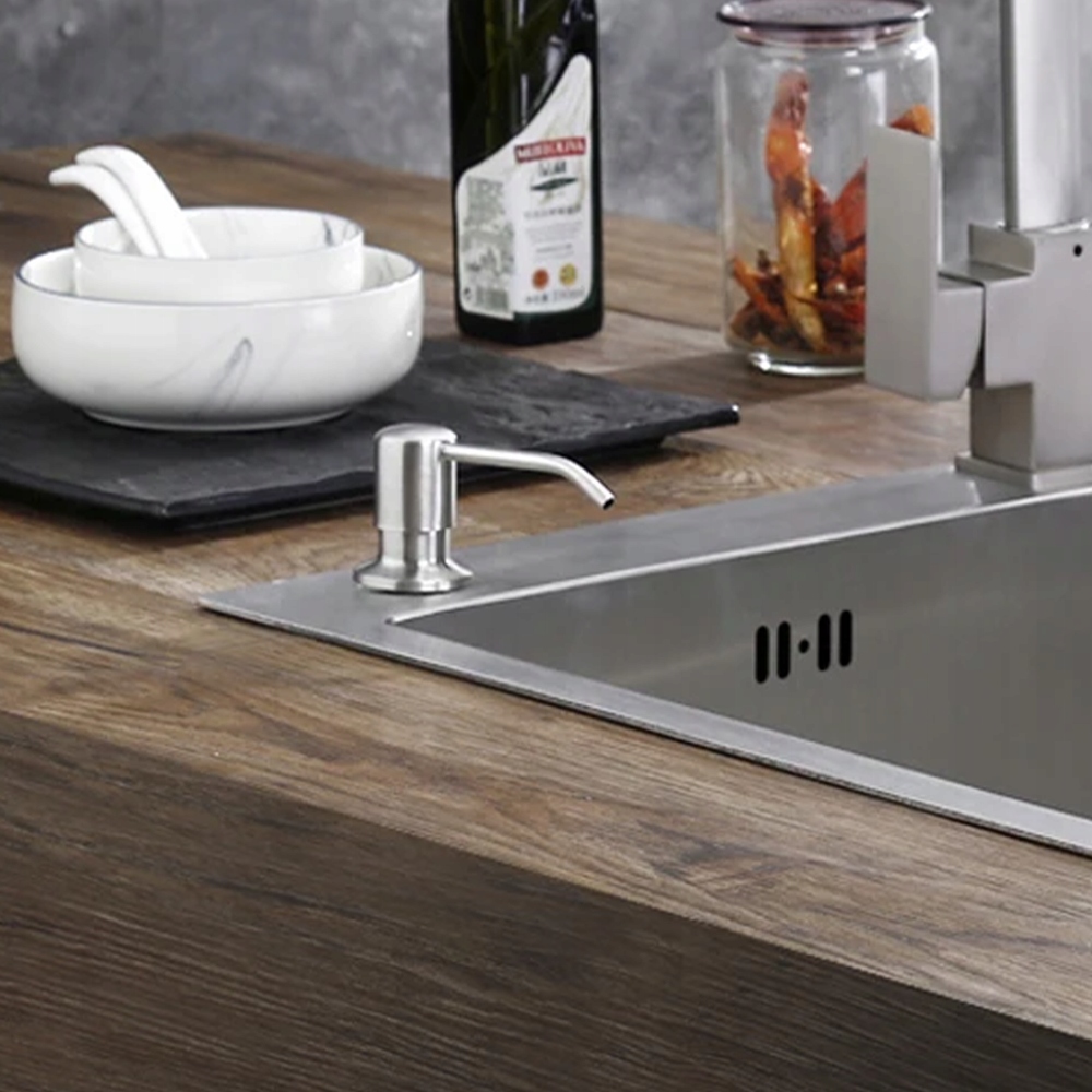 DOZOWNIK DO PŁYNU do naczyń mydła ZLEWOZMYWAKA ZLEWU CHROM 350ml Kolor pompki chrom