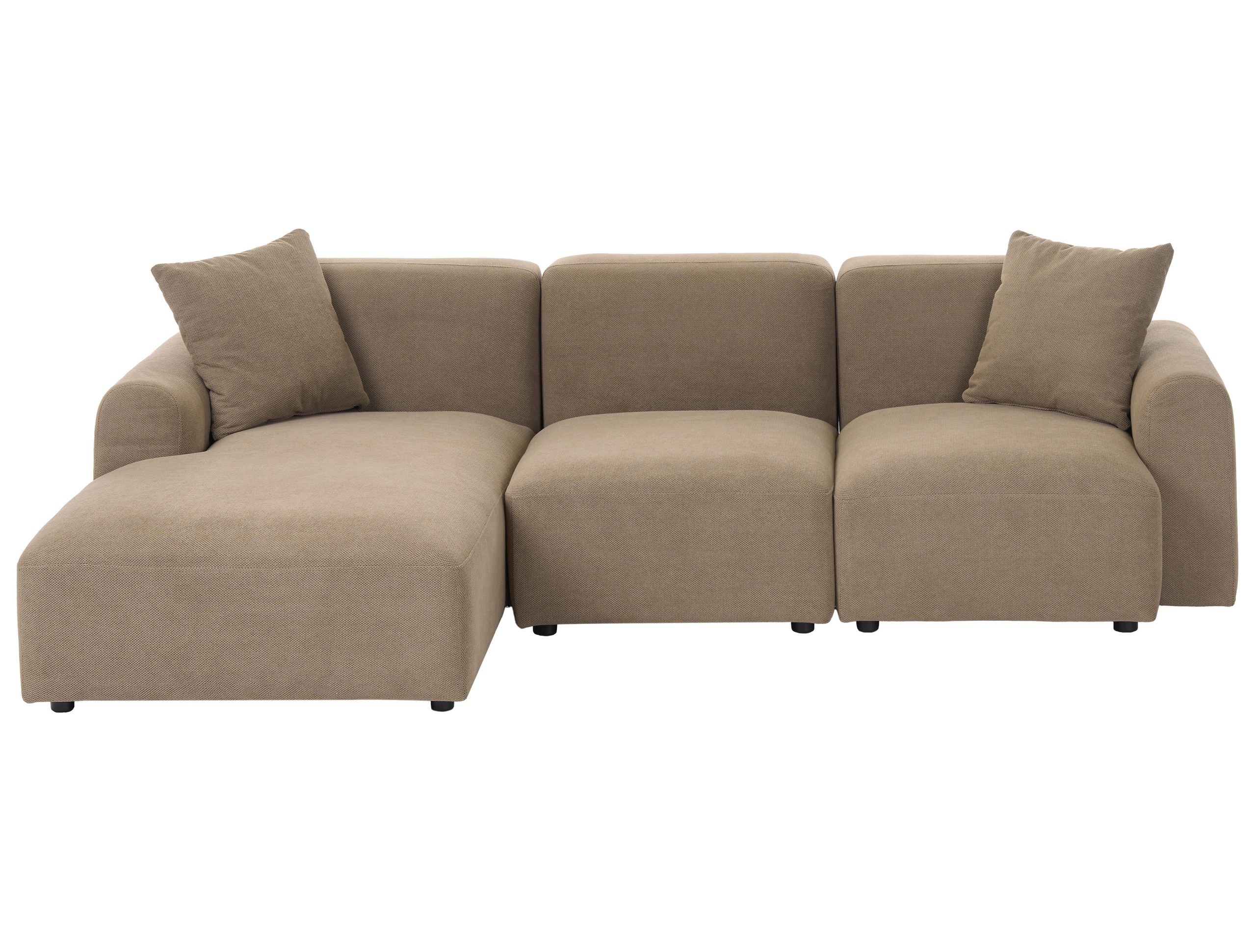 Sofa modułowa prawa 3-osobowa tkanina hydrofobowa brązowa