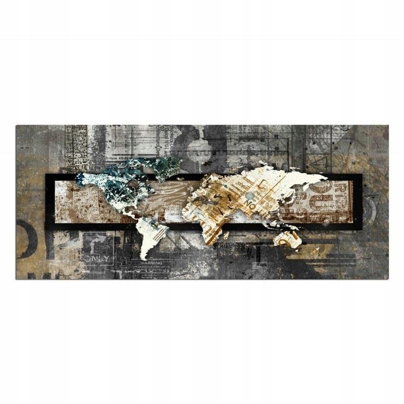 Obraz na plátně Panorama Mapa světa velikost 50x20