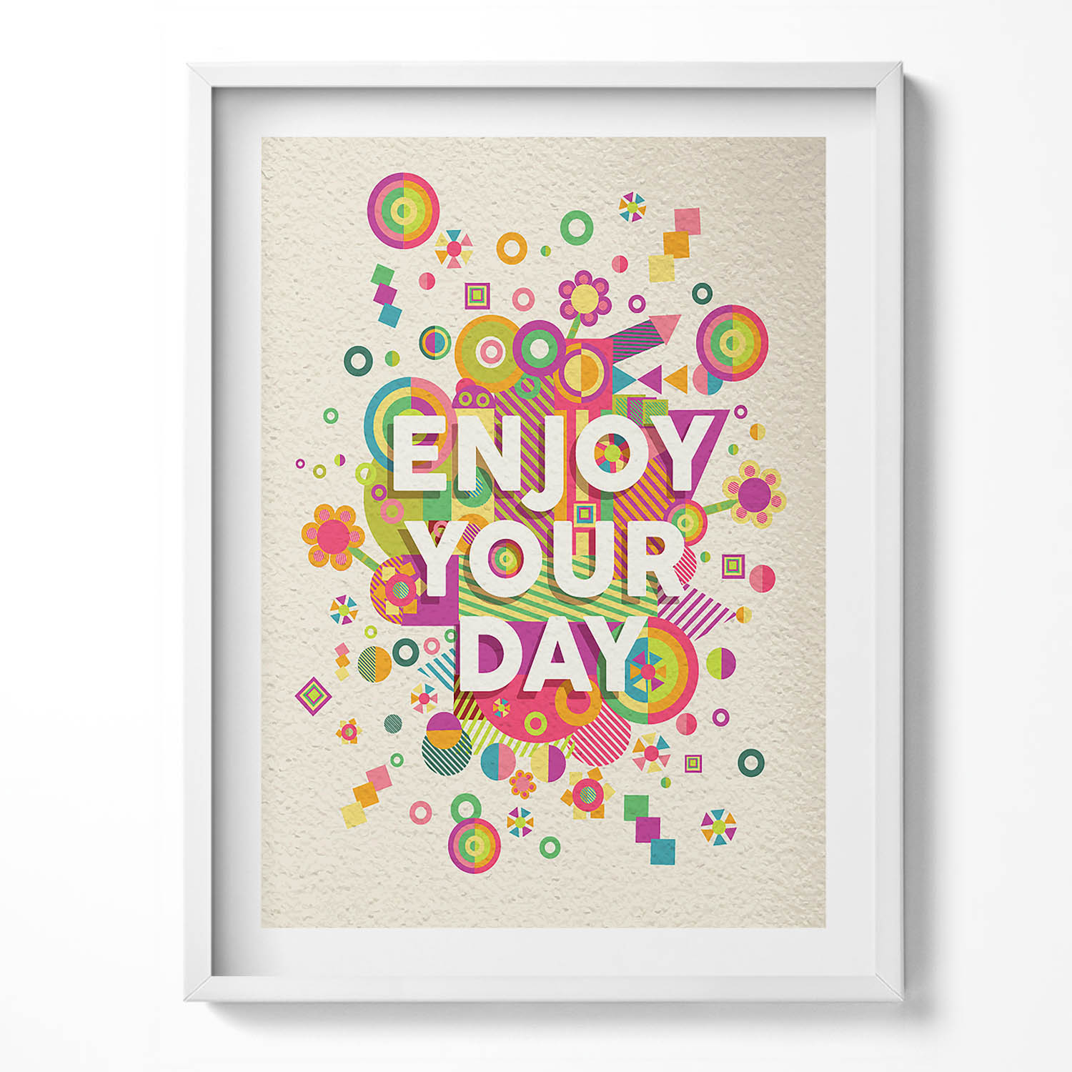 Nástěnný obraz dekorace interiéru Enjoy your day nápis 60x80 cm