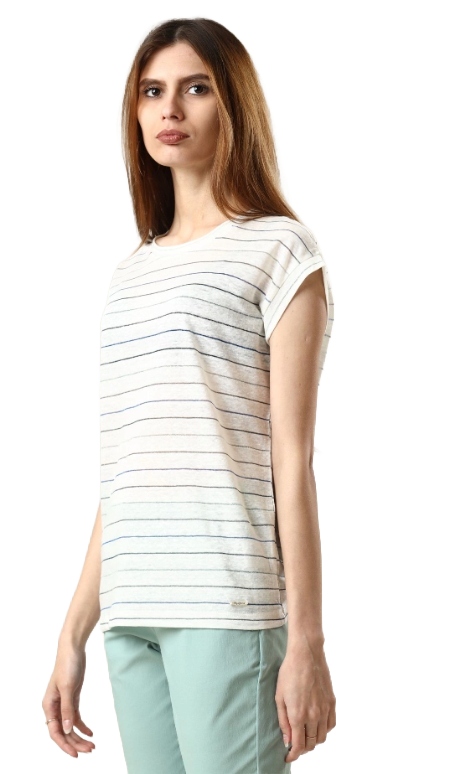 Pepe Jeans Bílé Tričko S Krátkým Rukávem A Lněným Pruhem Xs 1Z8