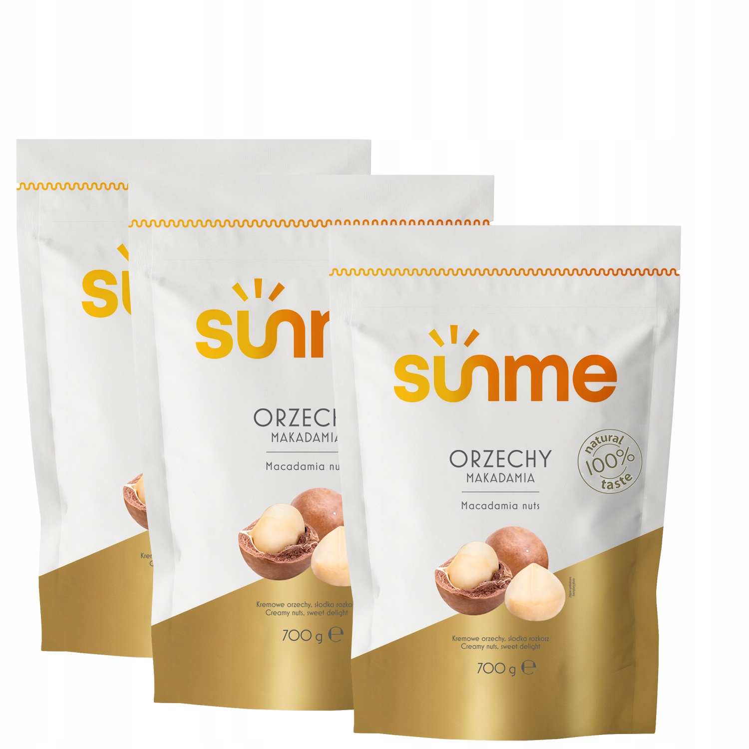 Sada 3 x Makadamové Ořechy Sunme 700 g Macadamia ořechy 0,7 kg kvalita