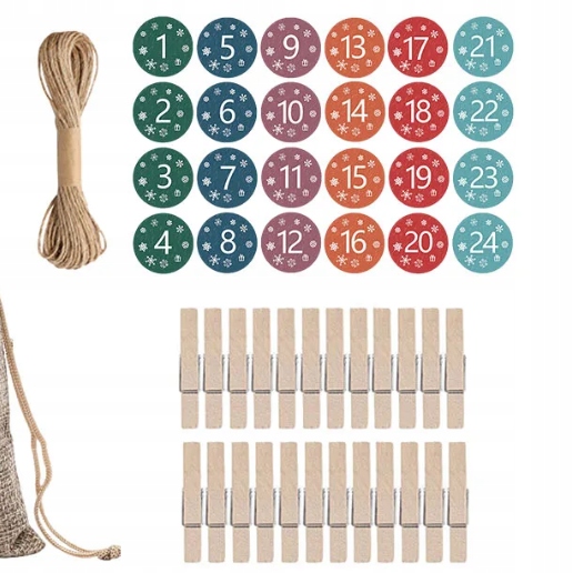 KALENDARZ ADWENTOWY DIY WORECZKI JUTOWE W GWIAZDKI