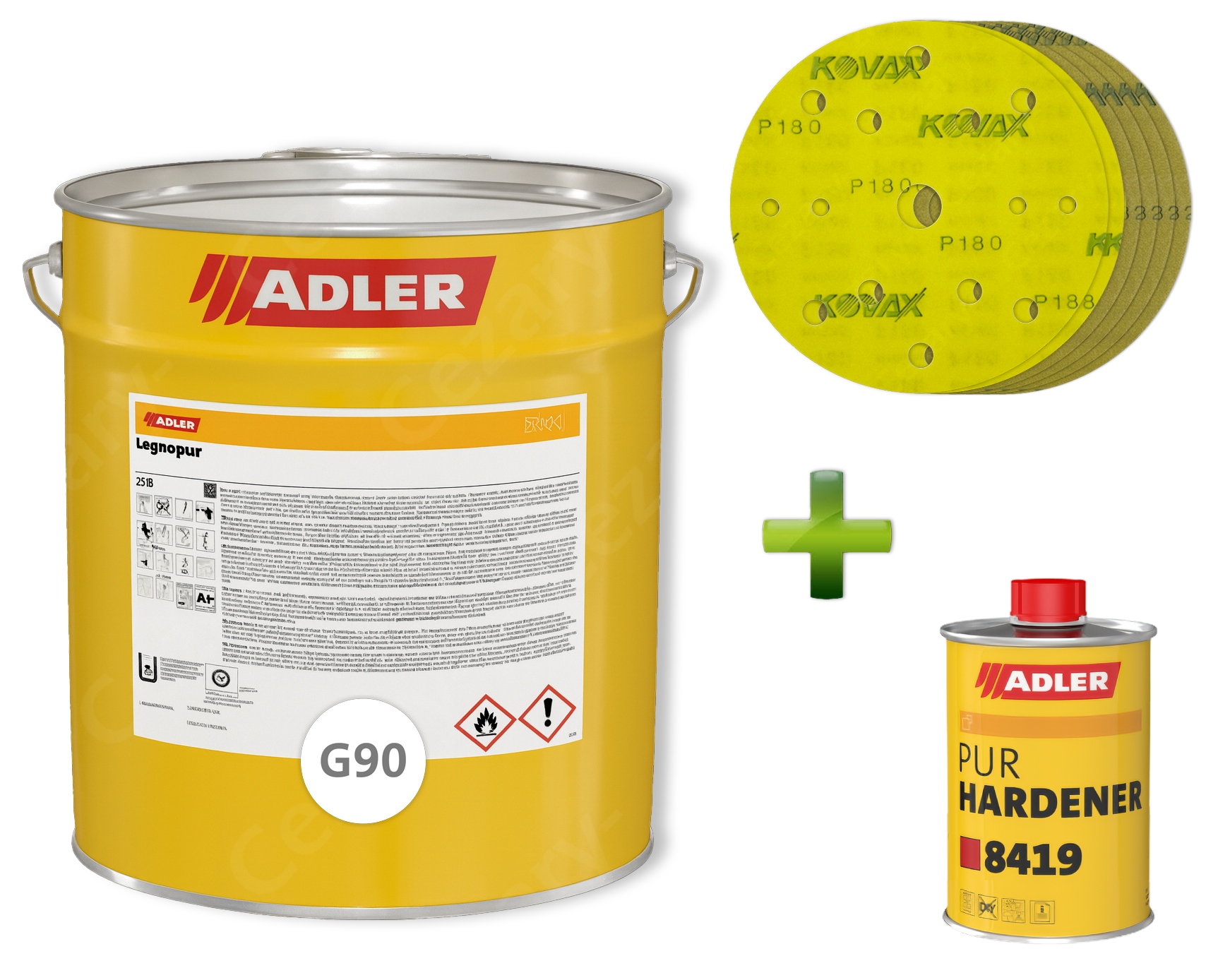 Adler Lakier Legnopur G90 Połysk 4kg Utwardzacz 0,4kg Kovax 6x