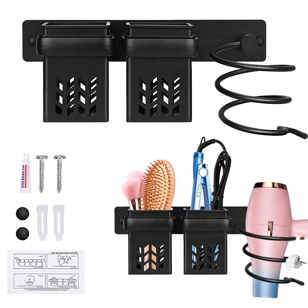 UCHWYT na suszarkę ORGANIZER LOKÓWKA PROSTOWNICA ORGANIZER WIELOFUNKCYJNY