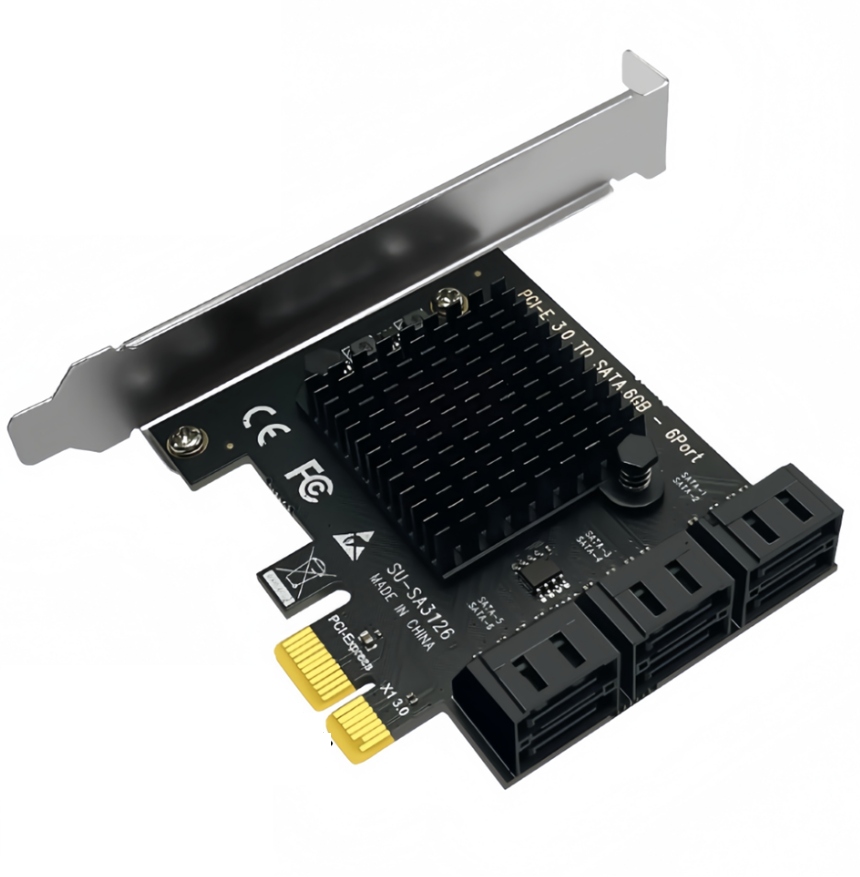Karta adaptér pro Pc PCIe 1X na 6x Sata 3.0 Serial Ata až 6Gb/s