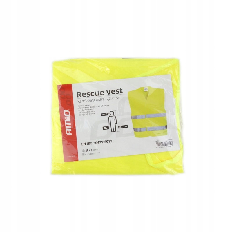 KAMIZELKA ODBLASKOWA OSTRZEGAWCZA Z CERTYFIKATEM Rozmiar XL