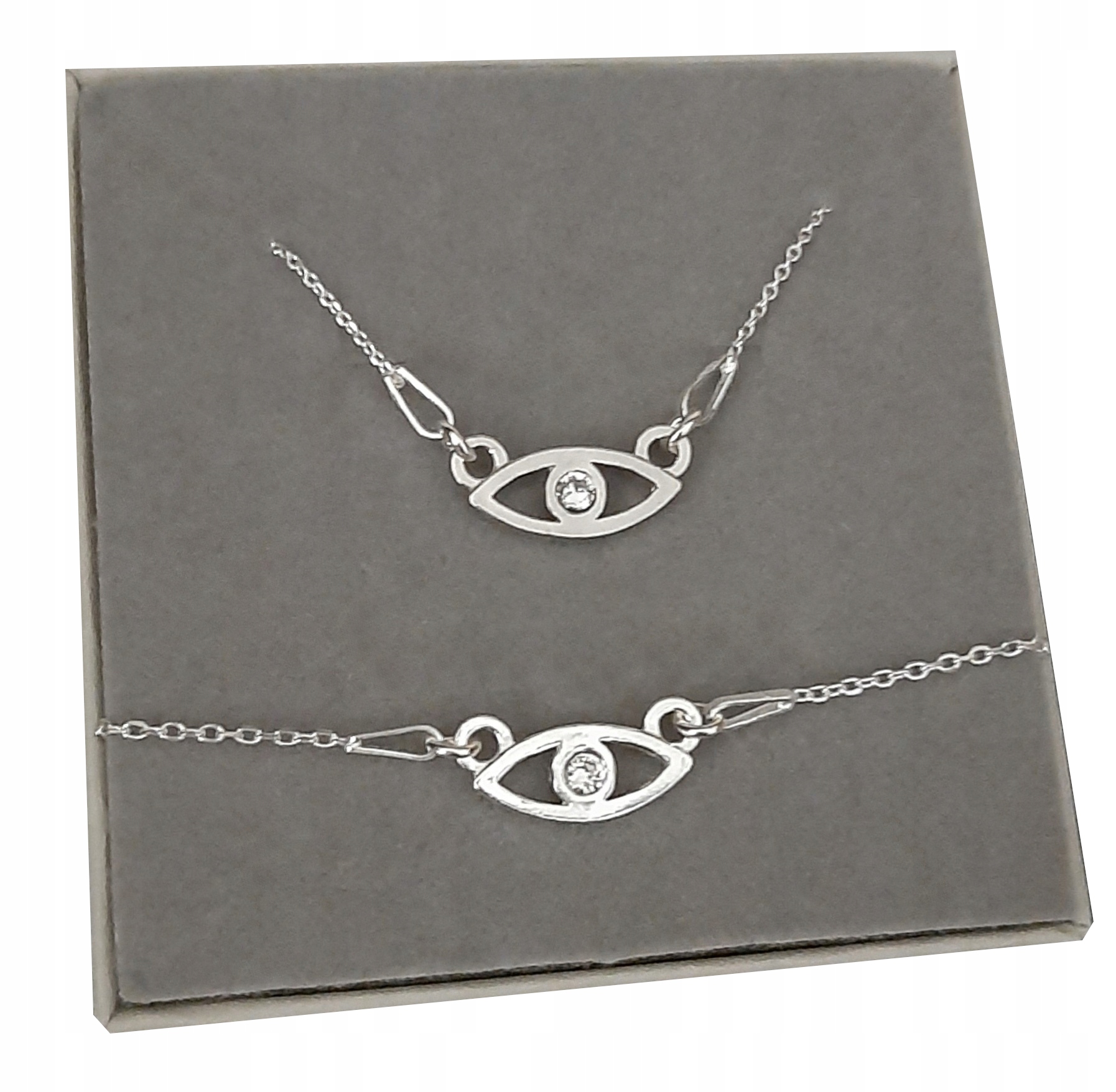 

Komplet Celebrytka Swarovski El Oko Proroka Srebro