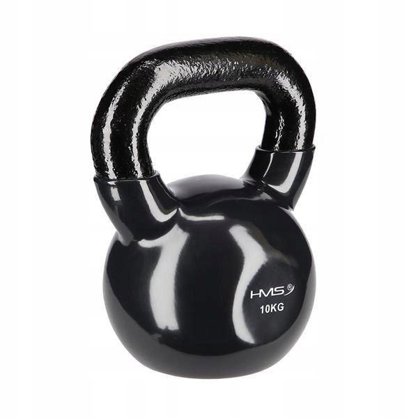 KNV10 BLACK KETTLEBELL ŻELIWNY POKRYTY WINYLEM HMS Waga 10 kg
