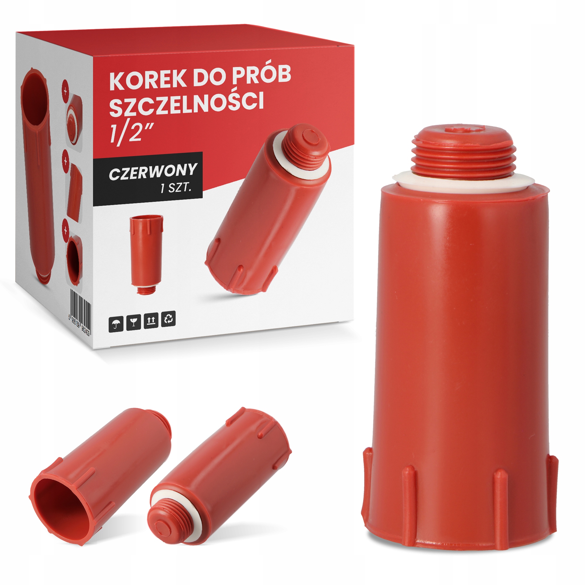 

Korek Zaślepka prób szczelności czerwona 1/2