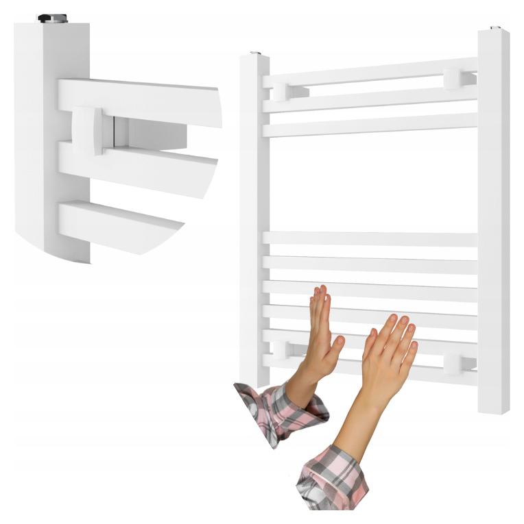 Biely Kúpeľňový Radiátor Rebríkový 60x50 cm Moderný Ohrievač Bergen