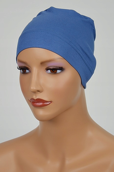 Czapka do spania Gaya bambus 116 niebieska - idealna po chemioterapii